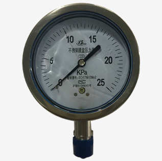 YE-150B不(bu)鏽鋼膜(mo)盒壓力(li)表